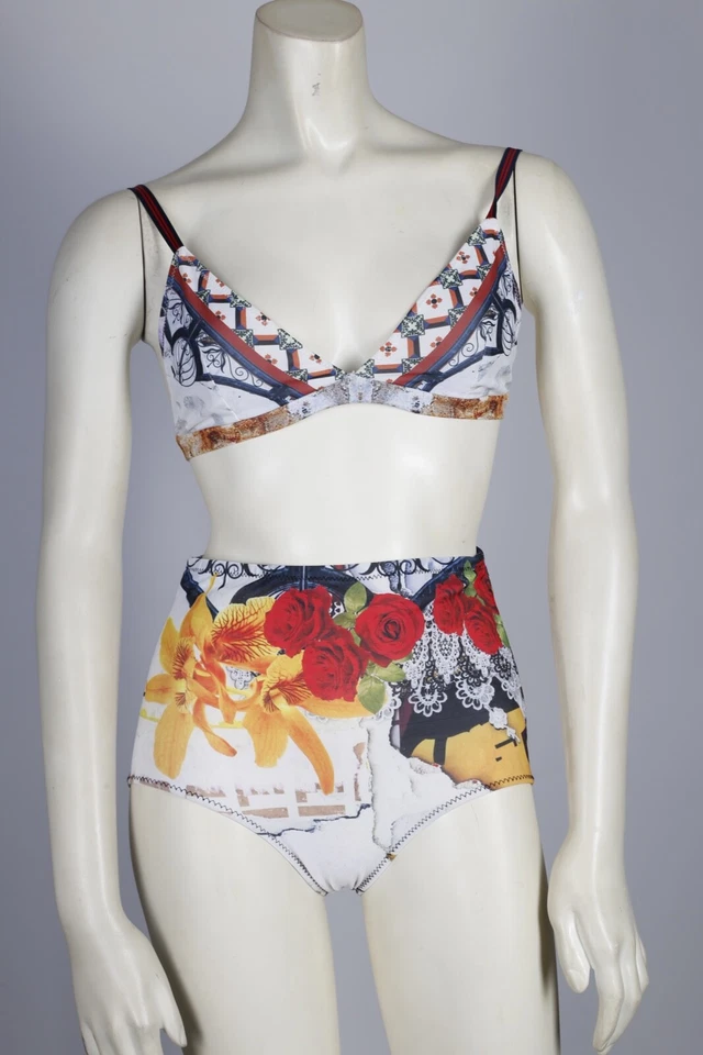 CLOVER CANYON Multicolor Floral 2 Piezas Bikini Cintura Alta Conjunto Traje de Baño Talla S Foto 2 de 4