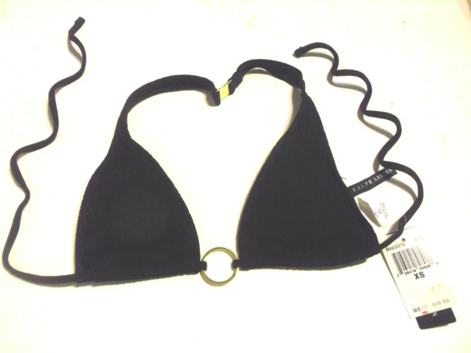 Ralph Lauren Negro Halter Bikini Traje de Baño Talla XS Top, Parte Inferior L Nuevo con Etiquetas $118 Foto 2 de 4