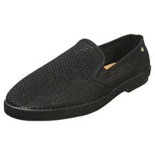 Rivieras Classic Filet Mens Black Espadrille Shoes