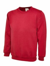 Uneek Unisex Classic Sweatshirt Crew Neck Men's Plain Jersey Sweater Jumper TOP