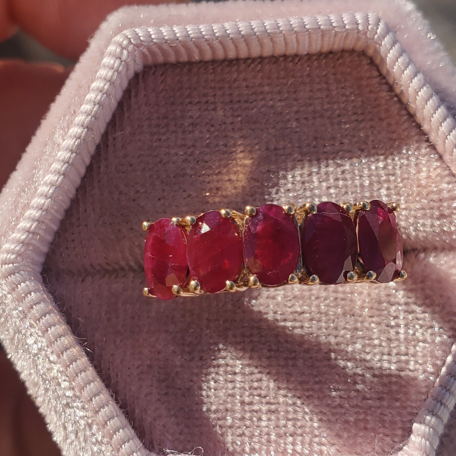 10K VINTAGE SOLID YELLOW GOLD OVAL RUBY GEMSTONE … - image 21