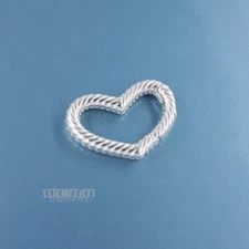 Sterling Silver Swirl Heart Clip On Shortener Clasp Connector 15.5mm #33253