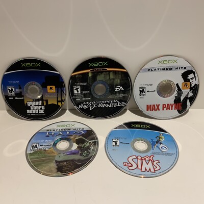 Original Xbox Disc Only Games Lot Of 5: Max Payne, GTA 3, Need For Speed, Halo