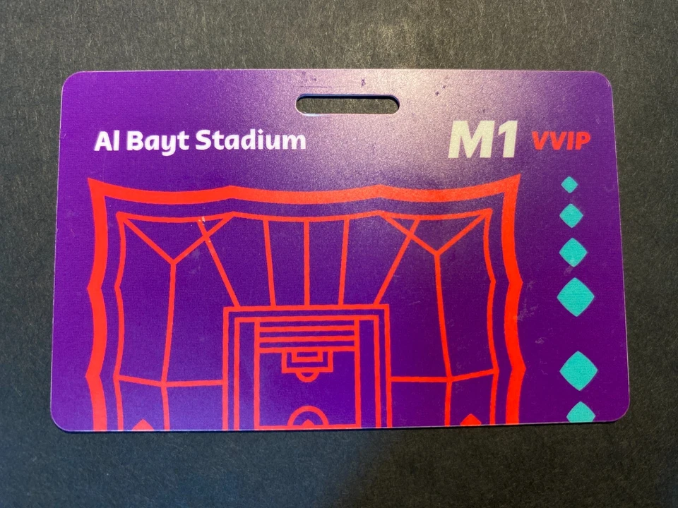 FIFA Qatar 2022 Partido 1 Qatar Vs Ecuador HAYYA Souvenir VVIP Puerta Pass Copa Mundial Foto 2 de 2