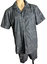 BNWT Mens Size L Large Anko Pyjamas Blue Vine Short Summer Style Sleep Set