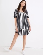 Madewell Women’s Shirred Ruffle-Hem Mini Dress Women Size M