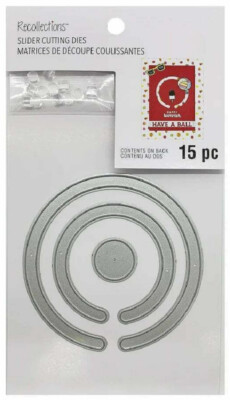 Recollections Circle Slider Die Set 658149 - 3 Metal Dies 12 Acrylic Discs