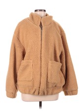 Zaful Women Brown Faux Fur Jacket M