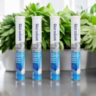 4 x Steradent Active Plus Zahnersatzreinigungstabletten - 30 Stück