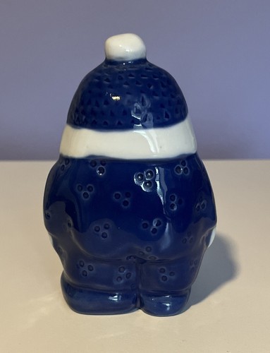 PORSGRUND Norway Blue & White Winter Snow Boy Porcelain Figurine 4.5” - Picture 5 of 10