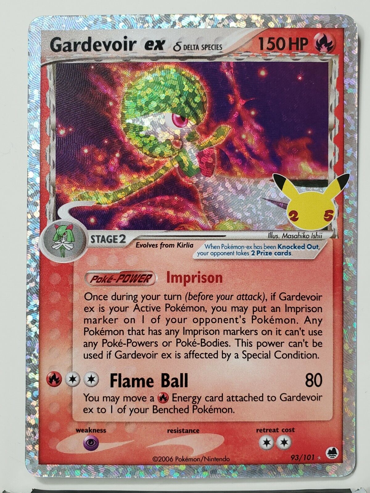 HOLO Gardevoir Ex 93/101 NM / M - Pokemon Celebrations Secret Rare Classic  Card