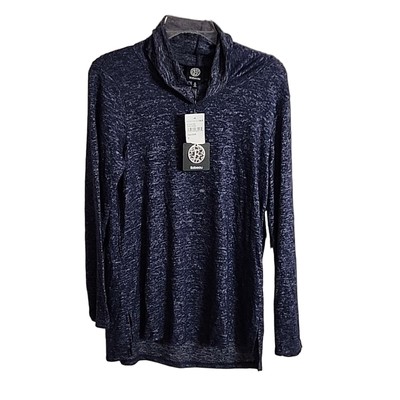 Bobeau Blue Heather Cowl Neck Top, NWT, Medium