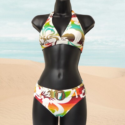 NEW Limited Too Youth Girls Swimwear Two Piece Bikini Set Tropical Print Halter
