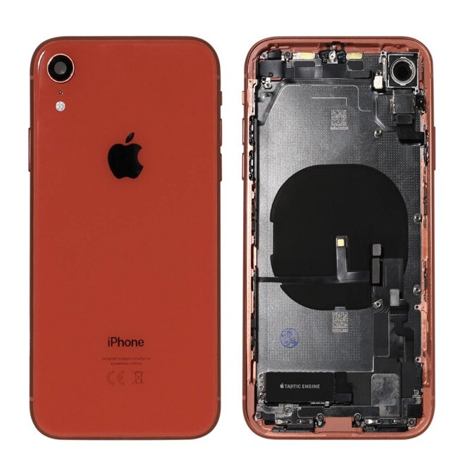 iPhone XR Housing Back Replacement Glass Frame Coral Original OEM