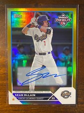 2023 Topps Pro Debut Sean McLain #PD-42 Prospect Gold Foil Auto /50 Quakes