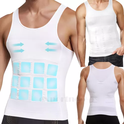 Gynäkomastie Compress Tanktop Männer Abnehmen Body Shaper Weste Bauchweg Shirt - Bild 16 von 26