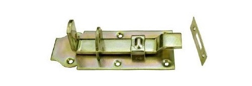 Connex Schlossriegel Bolzenriegel TüRriegel GekröPft 75 X 200 Mm Gelb-Verzinkt-image