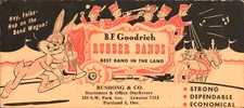 1940 B.F. GOODRICH RUBBER BANDS vintage advertising blotter card BUGS BUNNY W.B.