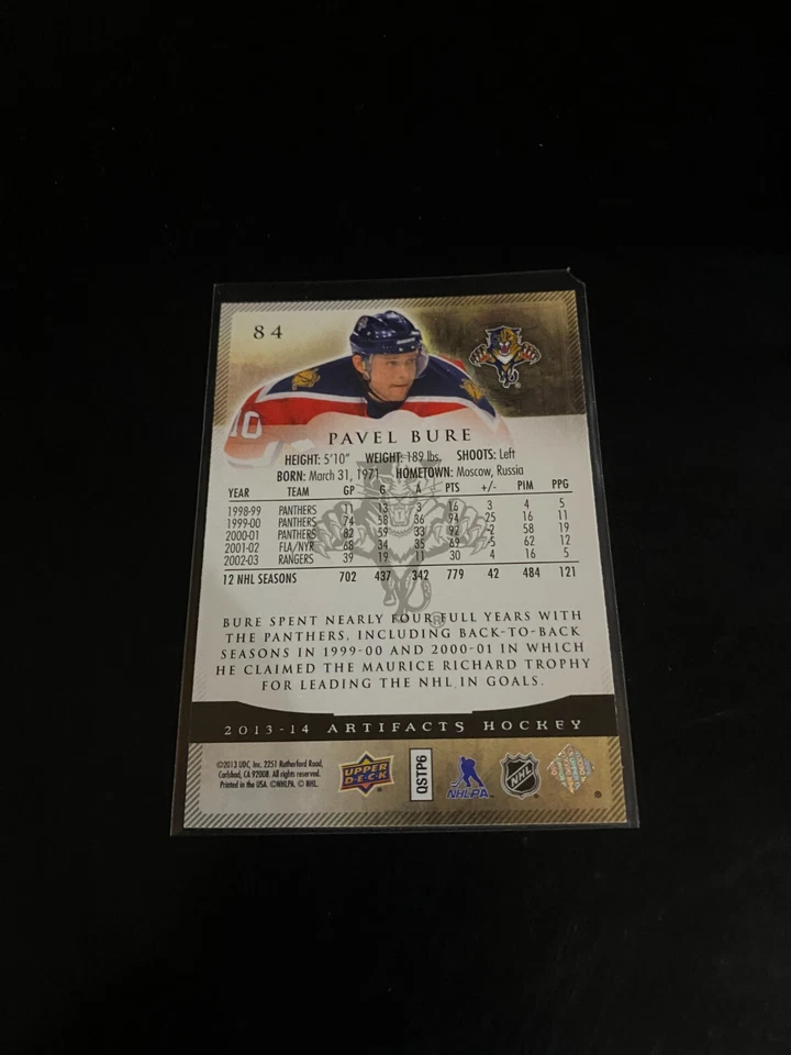 Pavel Bure 2013 Upper Deck Artifacts Panthers 84 - Image 2 of 2