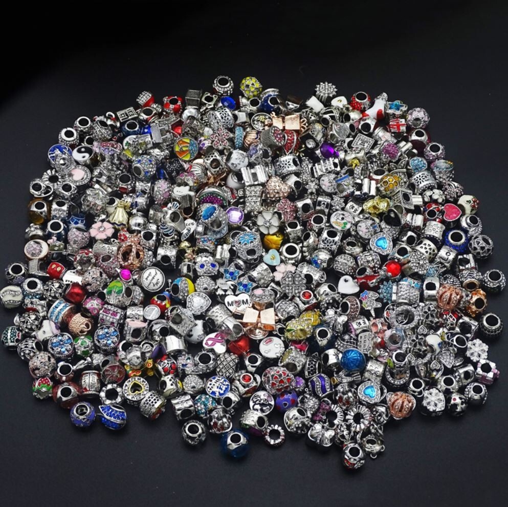 CHARMS ANHÄNGER EDELSTAHL FÜR BETTELARMBAND ÜBERRASCHUNGSSET 10 STÜCK (NEU)