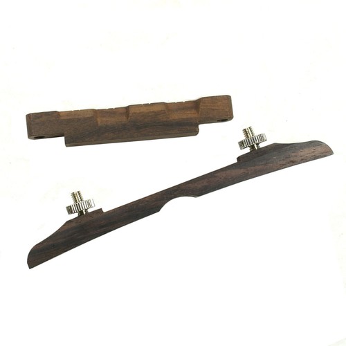 (E47) Adjustable Mandolin Bridge /Rosewood Saddle and Base ,NEW - Picture 7 of 8