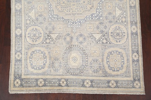 Vegetable Dye Geometric Khotan Oriental Area Rug 5x8 Hand-knotted Carpet - Picture 5 of 12