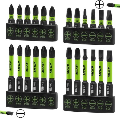 24-Piece Screwdriver Bit Set, Magnetic Slotted Phillips Driver Bit Set, S2 Steel