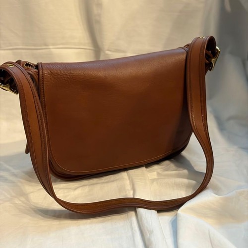 Coach Patricia's Legacy 9951 Flap Shoulder Bag British Tan Brown Leather 1996