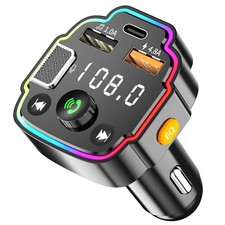 Bluetooth 5.3 FM Transmitter Car Adapter - Hands-Free Calling, USB MP3 Player...