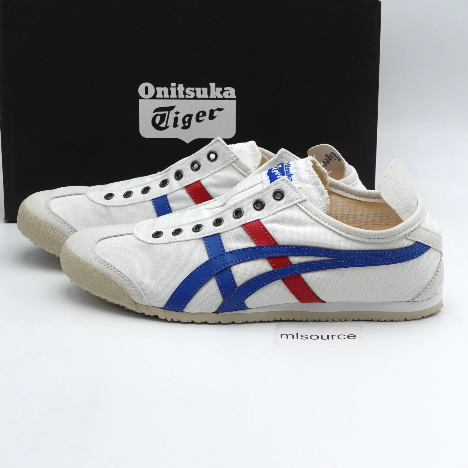 Size 14 Men's Onitsuka Tiger Mexico 66 Slip-on Shoes D3K0N-0143 White/Blue/Red