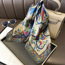 100 Silk Mulberry 27" Square Scarf Women Neckerchief WrapTurban Flower Bird