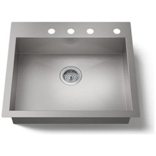 New Kohler K-3894-NA Vault 24 Undermount Single Basin Stainless Steel Kitchen 