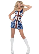Smiffys All That Glitters Rule Britannia Adult Costume Dress - Blue MEDIUM NWT