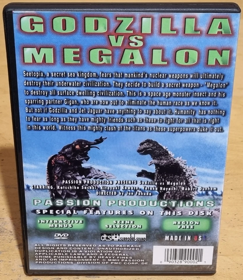 Godzilla VS Megalon By Passion Productions DVD In VGC NTSC / Region 1 - Image 2 of 3
