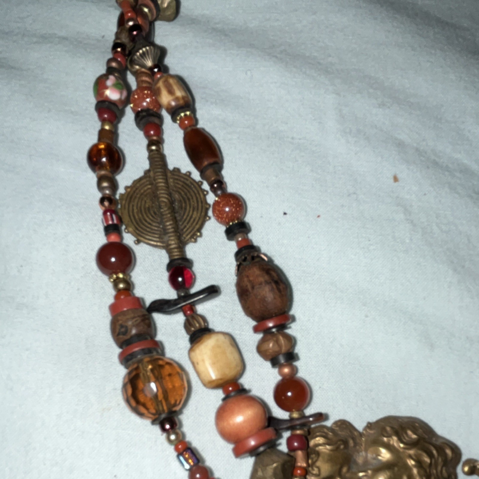 Nance Lopez Handcrafted Beaded Statement Necklace… - image 4