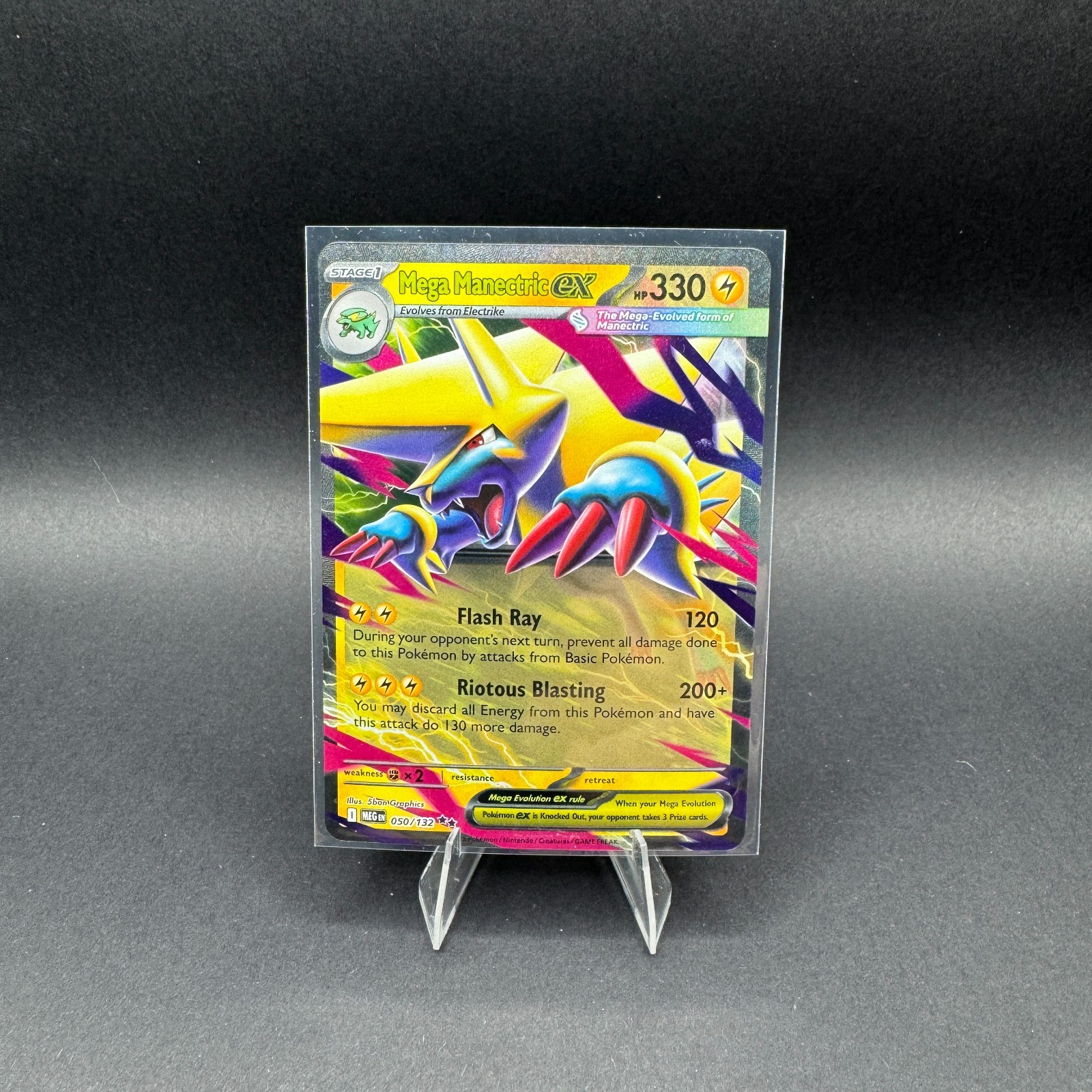 Mega Manectric EX Pokemon Mega Evolutions 050/132 Double Rare Holo ME NM