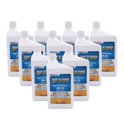 Nitro Lubricants 5W-50 4 Stroke Engine Oil   Semi-Synthetic, 1 Quart (10-Pack)