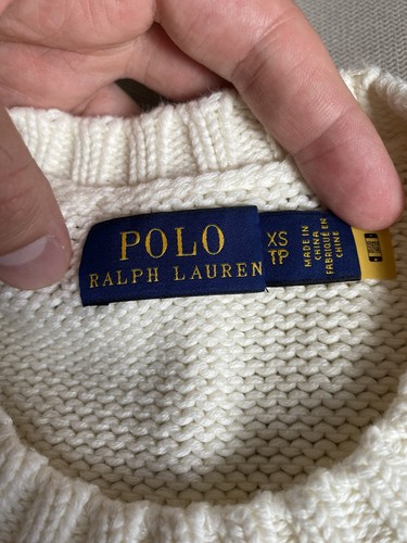 Polo Ralph Lauren Womens White Jumper Sweater American Flag Cotton XS RRP349 - Picture 6 of 12