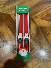 VINTAGE ARTMARK 10" TAPER CHRISTMAS CANDLES SANTA
