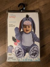 Disney Baby Eeyore Infant Costume Hood Tail Jumpsuit 6-12 Months