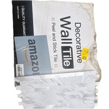 Peel-and-Stick White Rectangle Wall Tile Smooth for Kitchen Bathroom