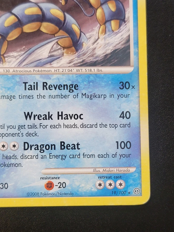 Gyarado 19/100 Ultra Rare Diamond & Pearl Stormfront Pokemon Card 2008 Non Holo  - Image 4 of 4