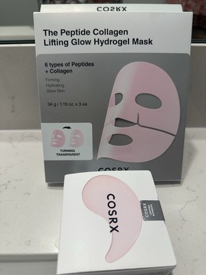 COSRX Firming Hydrating Glow Hydrogel Mask Peptides Collagen Face Eye 34g x 3