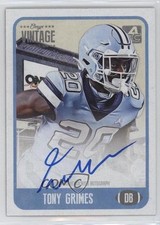2021 Onyx Vintage College Auto Blue Ink /400 Tony Grimes #CATG Auto 2qw