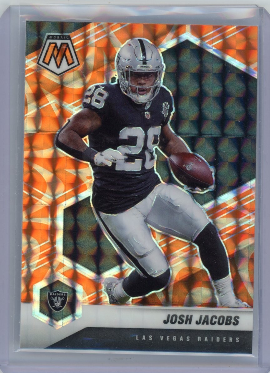2021 Panini Mosaic - Josh Jacobs #107 Mosaic Reactive Orange Prizm