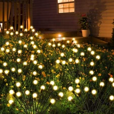 Solar Lights for Outside 2 Packs 20 LED (Total) Solar Garden Lights Warm Whit...