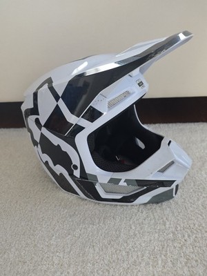 FOX V1 Lux Junior Schwarz / Weiss Helm Motocross, Enduro Helm YL (51-52)