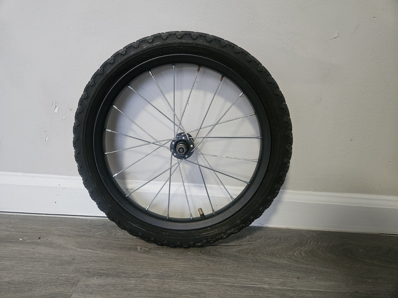 Vintage 16" Front Bike Wheel | Black Rim | Excel 16 x 1.95 Tire | Kids BMX