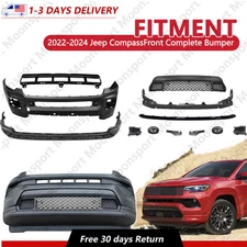 Complete Front Bumper Cover Kit For 2022 2023 2024 Jeep Compass