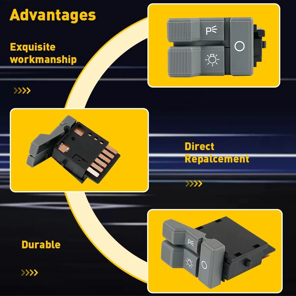 Interruptor de luz de faros para camioneta Chevrolet GMC 1990-1994 y C1500 C2500 C3500 Foto 3 de 4